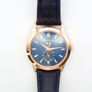 Patek Philippe Annual Calendar 38.5mm Rose Gold Self-Winding 5396R-015 BLUE BAGUETTE DIAMOND BLUE CROCODILE