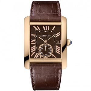 Cartier Tank MC Large Rose Gold - 44mm x 34.3mm W5330002 BROWN ROMAN BROWN CROCODILE