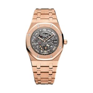 Audemars Piguet Royal Oak Extra-Thin Openworked 18K Rose Gold Black Skeleton Dial 39mm 15204OR.OO.1240OR.01