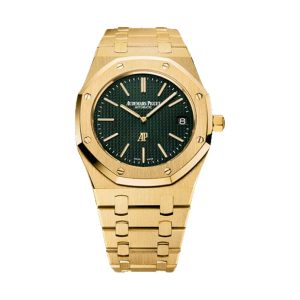 Audemars Piguet Royal Oak Extra-Thin 'The Hour Glass Edition' 18K Yellow Gold Green Dial 39mm 15205BA.OO.1240BA.01