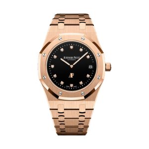 Audemars Piguet Royal Oak Jumbo Extra-Thin 18K Rose Gold Factory Diamond Dial Onyx Sub-Dials 39mm 15207OR.OO.1240OR.01