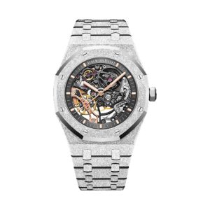 Audemars Piguet Royal Oak Double Balance Wheel Openworked 18K White Gold Frosted Finish Slate Grey Dial 41mm 15407BC.GG.1224BC.01