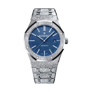 Audemars Piguet Royal Oak Selfwinding 18K White Gold Frosted Finish Blue Dial 41mm 15410BC.GG.1224BC.01