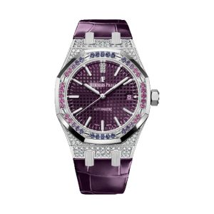 Audemars Piguet Royal Oak Selfwinding 18K White Gold Factory Diamond Bezel Purple Dial 37mm 15452BC.ZY.D600CR.01