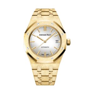 Audemars Piguet Royal Oak Selfwinding 18K Yellow Gold Frosted Finish Carolina Bucci Edition Mirror Dial 37mm 15454BA.GG.1259BA.02