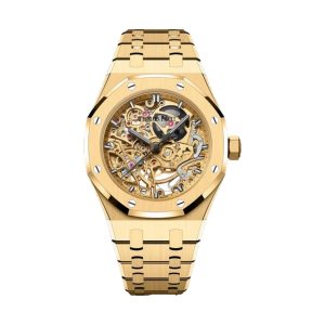 Audemars Piguet Royal Oak Double Balance Wheel Openworked 18K Yellow Gold Skeleton Dial 37mm 15467BA.OO.1256BA.01