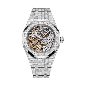 Audemars Piguet Royal Oak Double Balance Wheel Openworked 18K White Gold Frosted Gold Diamond Bezel 37mm 15469BC.ZZ.1260BC.01