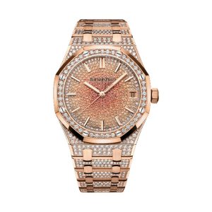 Audemars Piguet Royal Oak Selfwinding 18K Rose Gold Factory Diamond Paved Dial & Bracelet 41mm 15502OR.ZZ.1222OR.01