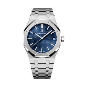 Audemars Piguet Royal Oak Selfwinding 18K White Gold Light Blue 'Grande Tapisserie' Dial 41mm 15503BC.OO.1220BC.01