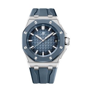 Audemars Piguet Royal Oak Offshore Selfwinding Stainless Steel Blue Rubber Bezel Smoked Blue Dial 43mm 15605SK.OO.A350CA.01