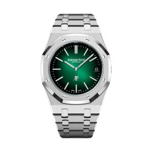Audemars Piguet Royal Oak Jumbo Extra-Thin 50th Anniversary 950 Platinum Smoked Green Dial 39mm 16202PT.OO.1240PT.01