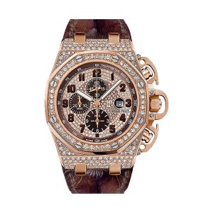 Audemars Piguet Royal Oak Offshore Chronograph 18K Rose Gold Factory Diamond Paved Dial & Case 48mm 26215OR.ZZ.A801CR.01