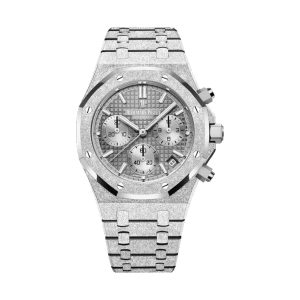 Audemars Piguet Royal Oak Chronograph 18K White Gold Frosted Finish Smoked Grey Dial 41mm 26239BC.GG.1224BC.01