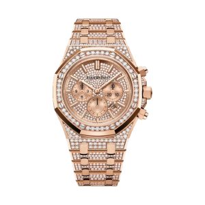 Audemars Piguet Royal Oak Chronograph 18K Rose Gold Factory Diamond Paved Dial & Bracelet 41mm 26333OR.ZZ.1222OR.01