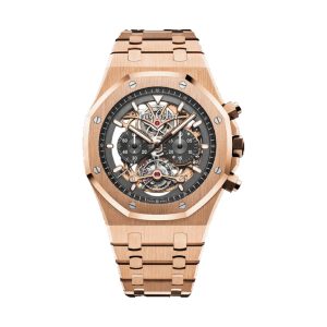 Audemars Piguet Royal Oak Tourbillon Chronograph Openworked 18K Rose Gold Skeleton Dial 44mm 26347OR.OO.1205OR.01