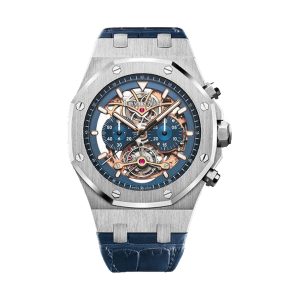 Audemars Piguet Royal Oak Tourbillon Chronograph Openworked 950 Platinum Smoked Blue Dial 44mm 26347PT.OO.D315CR.01