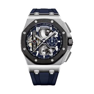 Audemars Piguet Royal Oak Offshore Tourbillon Chronograph 950 Platinum & Blue Ceramic Skeleton Dial 44mm 26388PO.OO.D027CA.01