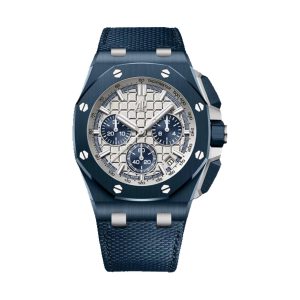 Audemars Piguet Royal Oak Offshore Chronograph 'Bleu Nuit' Blue Ceramic Beige Dial 43mm 26420CD.OO.A029VE.01