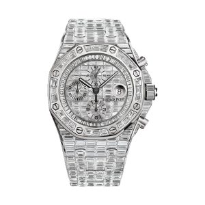 Audemars Piguet Royal Oak Offshore Chronograph 18K White Gold Factory Baguette Diamond Paved 42mm 26473BC.ZZ.8043BC.01