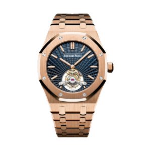 Audemars Piguet Royal Oak Tourbillon Extra-Thin 18K Rose Gold Smoked Blue Tapisserie Dial 41mm 26522OR.OO.1220OR.01