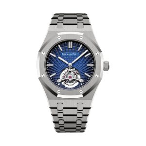 Audemars Piguet Royal Oak Tourbillon Extra-Thin Titanium Smoked Blue Tapisserie Dial 41mm 26522TI.OO.1220TI.01
