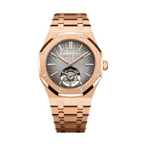 Audemars Piguet Royal Oak Selfwinding Flying Tourbillon 18K Rose Gold Slate Grey 'Grande Tapisserie' Dial 41mm 26530OR.OO.1220OR.01