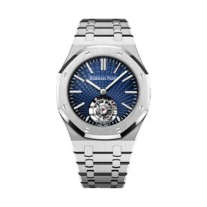 Audemars Piguet Royal Oak Selfwinding Flying Tourbillon Stainless Steel Blue 'Grande Tapisserie' Dial 41mm 26530ST.OO.1220ST.01