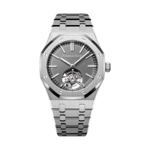 Audemars Piguet Royal Oak Selfwinding Flying Tourbillon Titanium Smoked Slate Grey 'Grande Tapisserie' Dial 41mm 26530TI.OO.1220TI.01