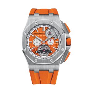Audemars Piguet Royal Oak Offshore Tourbillon Chronograph Selfwinding Stainless Steel Green Accents 44mm 26540ST.OO.A038CA.01
