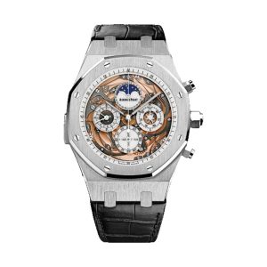 Audemars Piguet Royal Oak Grande Complication Openworked 18K White Gold Leather Strap 44mm 26552BC.OO.D002CR.01