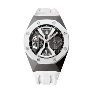 Audemars Piguet Royal Oak Concept GMT Tourbillon Titanium & White Ceramic Openworked Skeleton Dial 44mm 26580IO.OO.D010CA.01