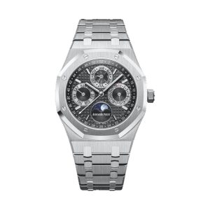 Audemars Piguet Royal Oak Perpetual Calendar 'Japan Edition' 950 Platinum Smoked Grey 'Grande Tapisserie' Dial 41mm 26597PT.OO.1220PT.01