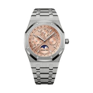 Audemars Piguet Royal Oak Perpetual Calendar Titanium Smoked Salmon 'Grande Tapisserie' Dial 41mm 26615TI.OO.1220TI.01