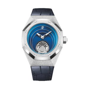 Audemars Piguet Royal Oak Concept Flying Tourbillon 18K White Gold Frosted Finish Blue Dial 38.5mm 26630BC.GG.D326CR.01
