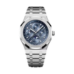 Audemars Piguet Royal Oak Perpetual Calendar Stainless Steel Blue 'Grande Tapisserie' Dial 41mm 26674ST.OO.1320ST.01