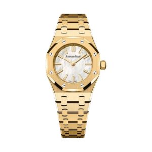 Audemars Piguet Royal Oak Mini Quartz 18K Yellow Gold Frosted Finish White Mother of Pearl Dial 23mm 67630BA.OO.1312BA.03