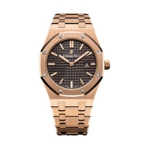 Audemars Piguet Royal Oak Quartz 18K Rose Gold Chocolate Brown Dial 33mm 67650OR.OO.1261OR.01