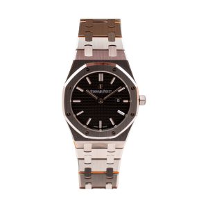 Audemars Piguet Royal Oak Quartz Stainless Steel Black 'Grande Tapisserie' Dial 33mm 67650ST.OO.1261ST.01
