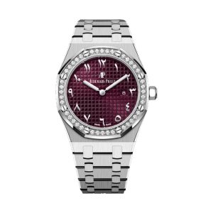 Audemars Piguet Royal Oak Quartz 18K White Gold Factory Diamond Bezel Purple Dial 33mm 67651BC.ZZ.1261BC.01