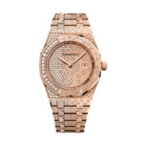 Audemars Piguet Royal Oak Quartz 18K Rose Gold Factory Diamond Bezel & Bracelet 33mm 67654OR.ZZ.1264OR.01