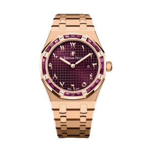 Audemars Piguet Royal Oak Quartz 18K White Gold Factory Baguette Diamond Bezel White Dial 33mm 67656OR.ZZ.1261OR.01