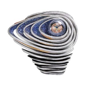 Audemars Piguet Haute Joaillerie Sapphire Orbe 18K White Gold Diamond & Blue/Orange Sapphire Set Cuff 47mm 67705BC.ZS.9192BC.01