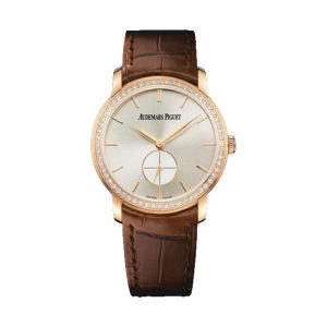 Audemars Piguet Jules Audemars Small Seconds 18K Rose Gold Factory Diamond Bezel Silver Dial 33mm 77239OR.ZZ.A088CR.01