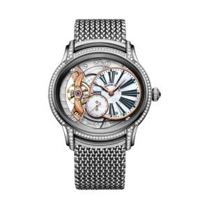 Audemars Piguet Millenary Hand-Wound 18K White Gold Factory Diamond Bezel & Bracelet MOP Dial 39.5mm 77247BC.ZZ.1272BC.01