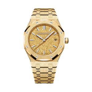 Audemars Piguet Royal Oak Selfwinding 18K Yellow Gold Frosted Finish Crystal Sand Dial 34mm 77450BA.GG.1361BA.01