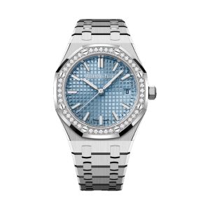 Audemars Piguet Royal Oak Selfwinding Stainless Steel Factory Diamond Bezel Light Blue Dial 34mm 77451ST.ZZ.1361ST.03