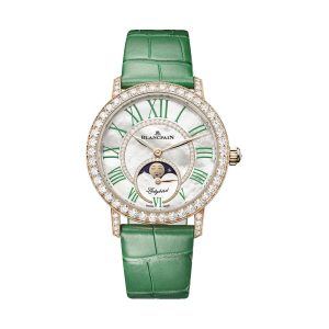 Blancpain Ladybird Colors Moon Phase Diamond 18K Red Gold Green Strap 34.9mm 3662B-2954-55B