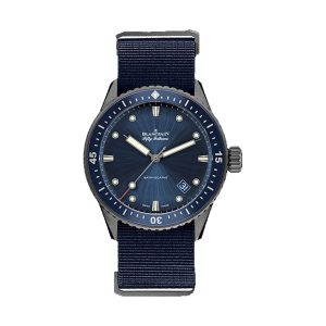 Blancpain Fifty Fathoms Bathyscaphe Grey Ceramic Blue Dial 43.6mm 5000-0240-NAOA