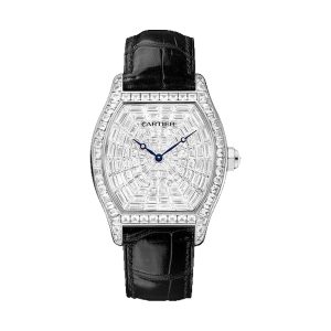 Cartier Tortue 18K White Gold Full Diamond Pave Dial & Case 38mm HPI00502