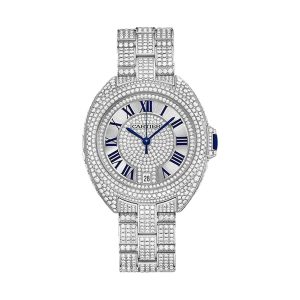 Cartier Clé de Cartier 18K White Gold Diamond Bezel & Dial 35mm HPI00981